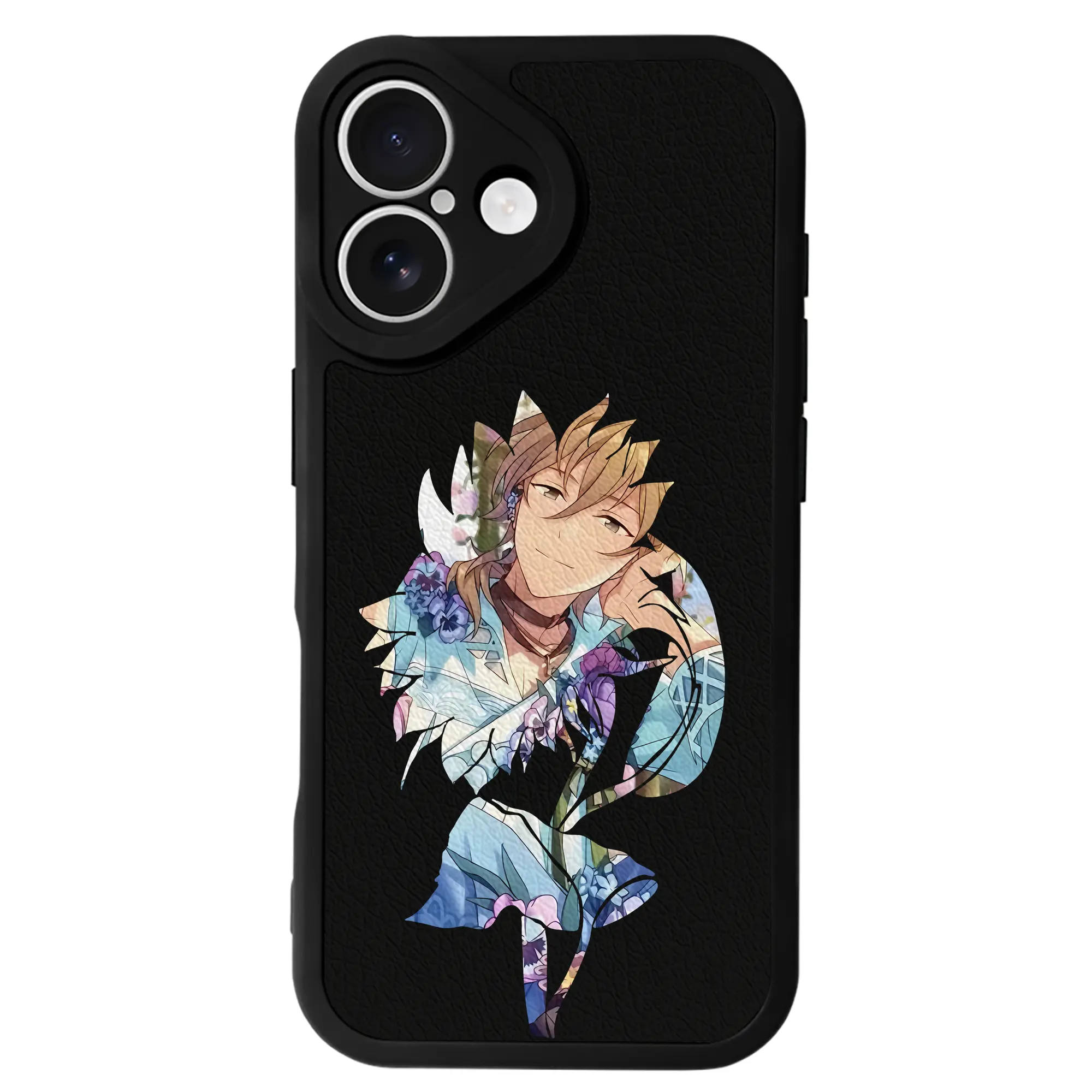 あんさん ぶる グッズ UNDEAD 羽風薫 - IPhone 16シリーズ対応 ・ シリコンスマホケース ・ レザー調 ・ 高精度フィット ・ 耐衝撃 ・ ワイヤレス充電対応 ・ 精密カット